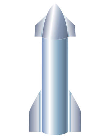 Rocket taking off - vector full color illustration with a martian spaceship. Rocket take off, Starship for space tourism and space explorationのイラスト素材