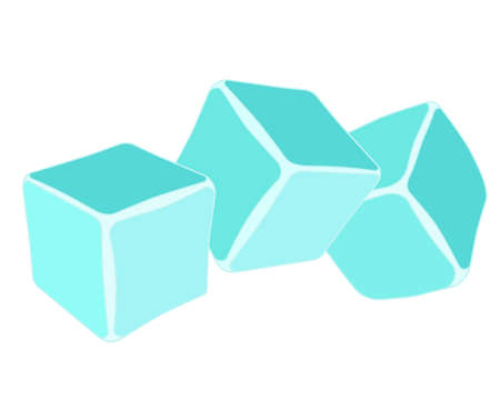 Ice cubes for drinks - vector color illustration for logo or pictogram. Three ice cubes for drinksのイラスト素材