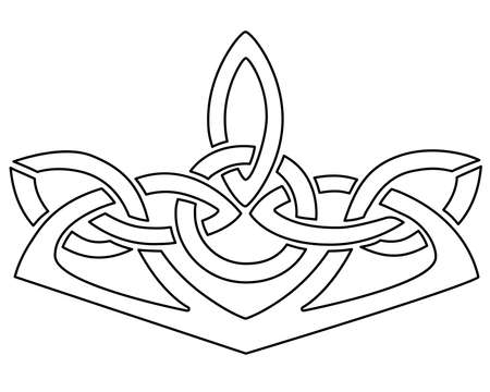 Celtic vector element for ornament - vector linear picture for coloring. outline. Vignette in Celtic style.のイラスト素材