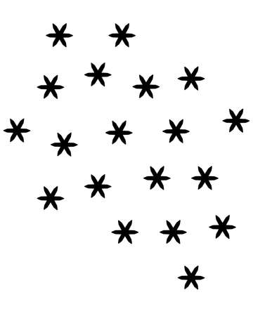 It's snowing, weather phenomenon sign, snowflakes - vector silhouette picture. Snowflakes, it's snowingのイラスト素材