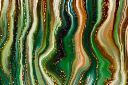 Green and White and yellow Marble Agate with Glitter Backgroundの写真素材