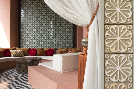 Decorated living room with fansy sofaの写真素材