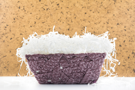 Empty purple decorate basket with shockproof for display itemの写真素材