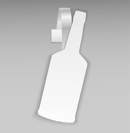 Vector blank shape white bottle whiskey paper. Isolated on background. Advertising price stickers for alcohol food in the shops.Vector illustrationのイラスト素材