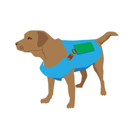 Cartoon dog labrador retriver rescue Vector illustrationのイラスト素材