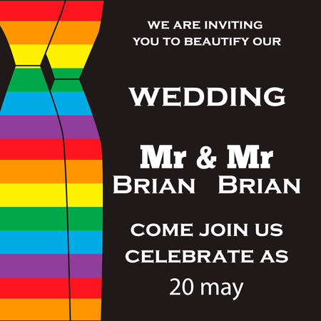 Wedding illustration for invitation cards lgbt communityのイラスト素材