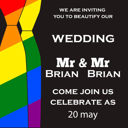 Wedding illustration for invitation cards lgbt communityのイラスト素材