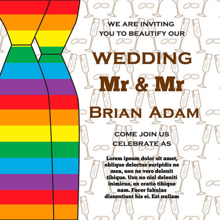 Wedding illustration for invitation cards lgbt communityのイラスト素材
