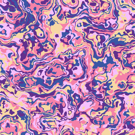 Retro vintage 80s or 90s fashion style abstract colorful swirl and stains pattern background. Good for textile fabric design, wrapping paper and website wallpapers. Vector illustration.のイラスト素材