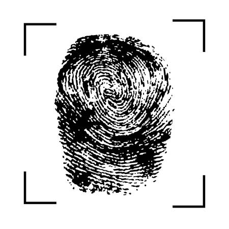 Fingerprint dark scan icon. Fingerprint gray isolated on white background. Vector illustration.のイラスト素材