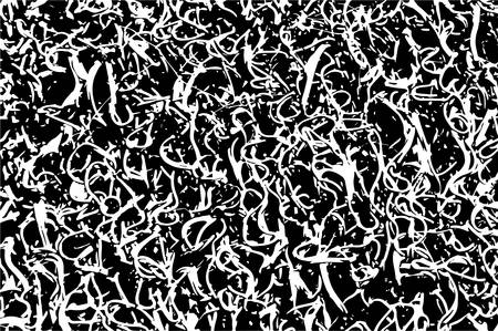 Abstract black and white background with wavy lines. Vector illustration. Tangled lines vector texture.のイラスト素材