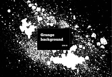 Black paint, ink brush strokes, brushes ink droplets, lines. Dirty artistic design elements, boxes, frames. Grunge frame with space for your text or image. Template space for your text or image.のイラスト素材