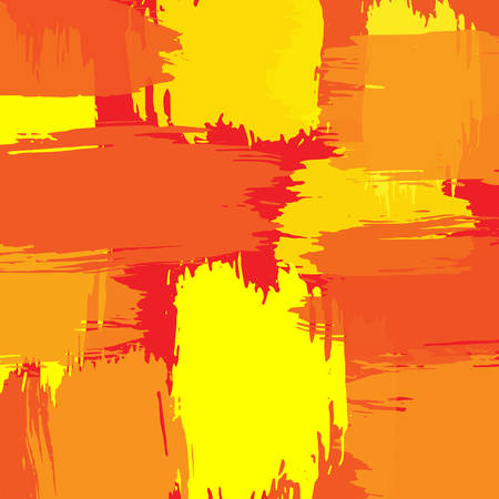 Orange autumn grunge abstract background. Vintage Colorful paint brush strokes background autumn. Template space for your text or image. Vector illustration.のイラスト素材