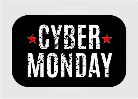 Cyber monday big sale grunge stamp on white background. Vector illustration template.のイラスト素材