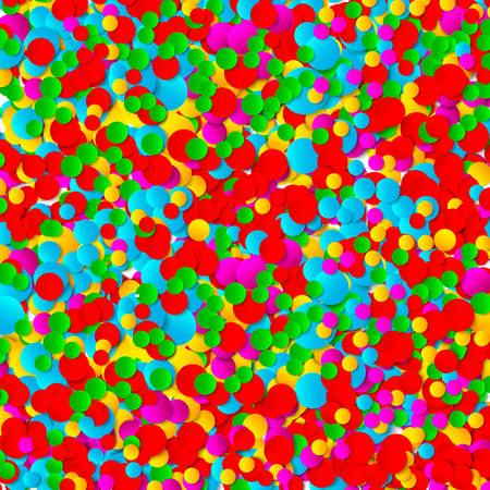 Multicolored festive paper confetti background. Vector illustration for decoration of holidays, postcards, posters, websites, carnivals, birthday partiesのイラスト素材