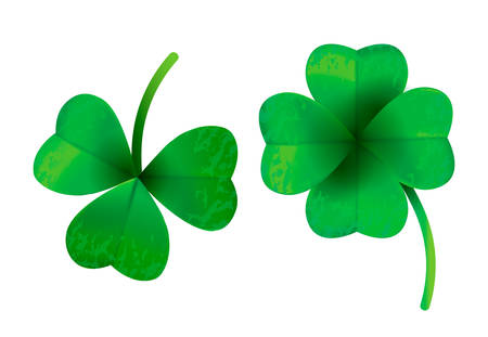 Four leaf clover isolated on white background, vector illustration for St. Patrick's dayのイラスト素材