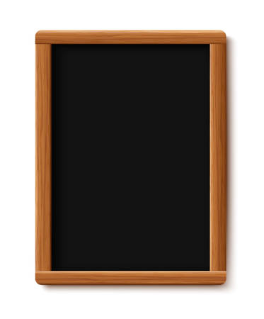 Menu chalkboard on white background. Board wood frame. Vector illustration.のイラスト素材