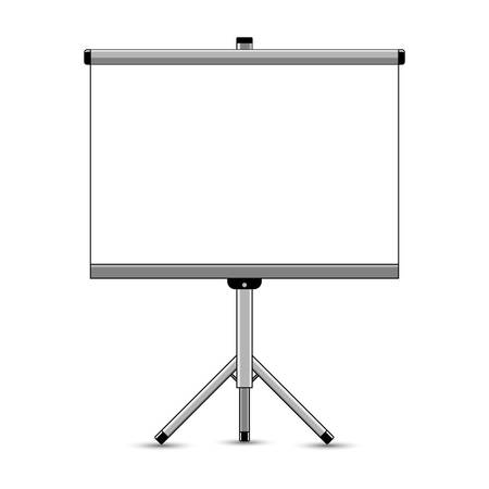 Empty Projection screen, Presentation board, blank white board for conference. Stand Banner Or Lightbox. Illustration Isolated On White Background. Vector illustration.のイラスト素材