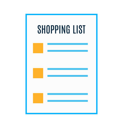 Shopping list or planning concept for business. Clipboard, survey or test with note, clipboard with documents. Vector illustrationのイラスト素材