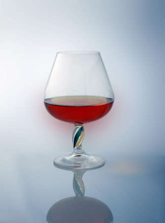 goblet with brandy, reflexionの写真素材