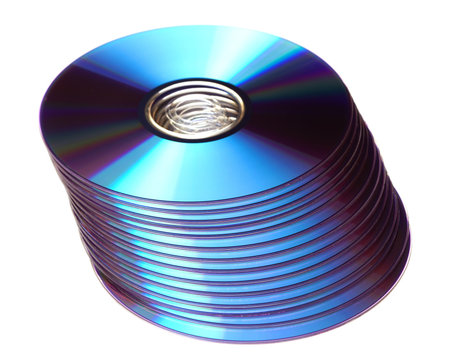 photo of dvds on white backgroundの写真素材
