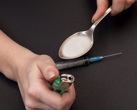 Drugs addict activities, preparation heroin