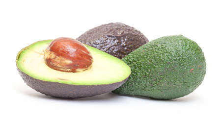 Haas Avocado on white backgroundの写真素材