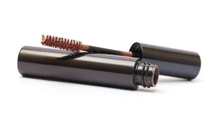 Brown Mascara, Eyebrow, on white backgroundの写真素材
