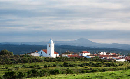 Small Portugal Town on Sky and Mountain の写真素材