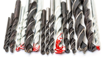 Set of Drill Bits, on white background