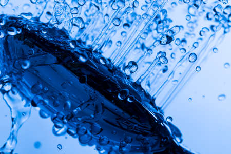 Shower Head with Running Water, close upの写真素材