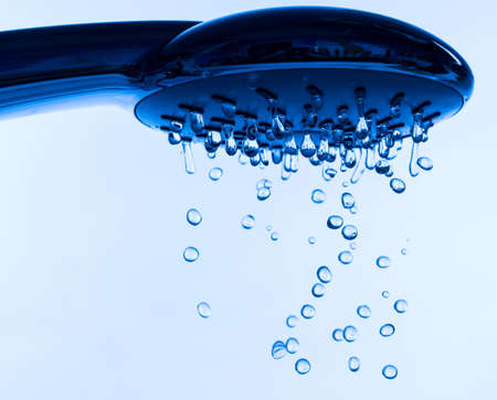 Shower Head with Running Water, close upの写真素材