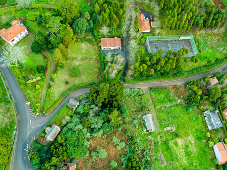 Aerial View on Rural Countryside, Madeira islandの写真素材
