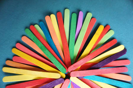 Wooden sticks in colorsの写真素材