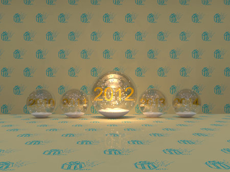 Christmas and New Year snow balls on Christmas background