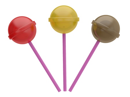 Candy isolated on white. 3D model of lollypopの写真素材
