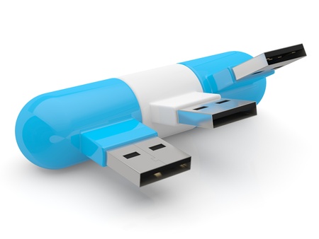 Usb flash memory isolated on the white background. 3D modelの写真素材