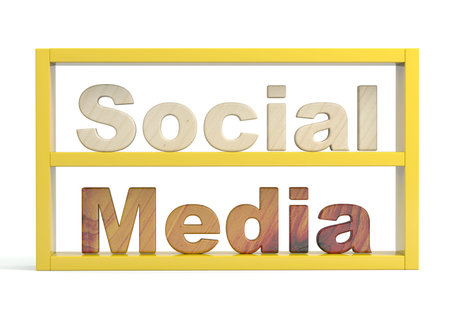 Social media sign  3D model isolated on white