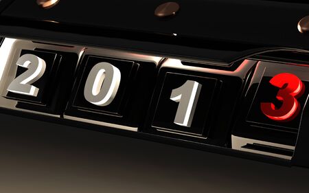New year 2013 counter  3D modelの写真素材