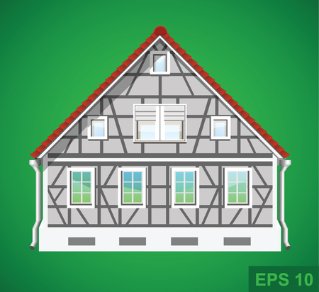 Detailed house. Real estate vector illustration iconのイラスト素材