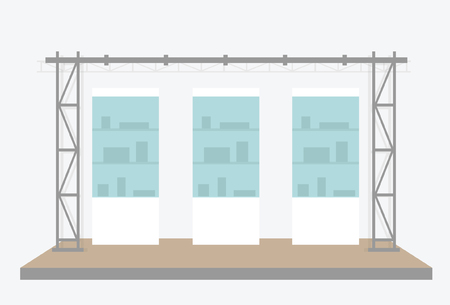 Exhibition scene. Vector illustrationのイラスト素材