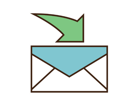 Receive mail icon. Vector e-mail button isolated on white backgroundのイラスト素材