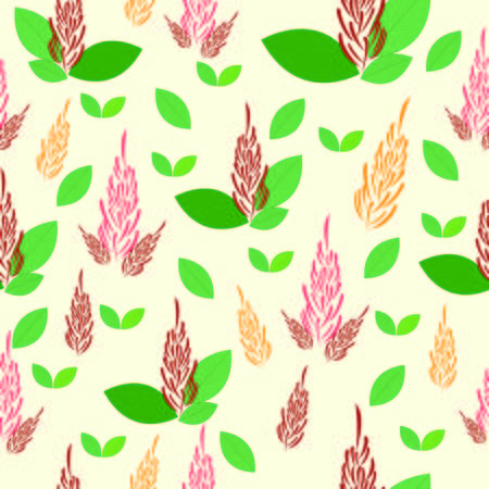 amaranthus flowers with leavesのイラスト素材