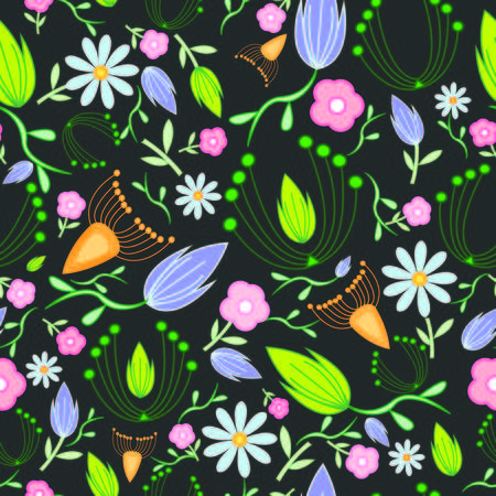 spring summer floral patternのイラスト素材