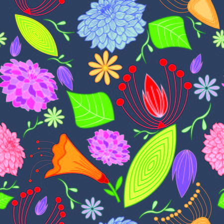 floral seamless patternのイラスト素材