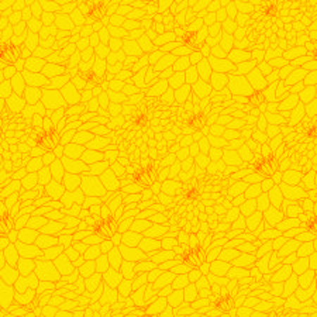 golden yellow flower seamless repeat patternのイラスト素材