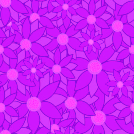 purple flowers repeat pattern seamlessのイラスト素材