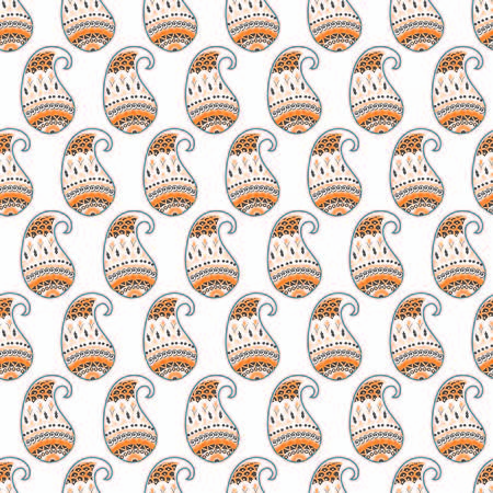 beautiful brown paisley seamless repeat pattern.のイラスト素材
