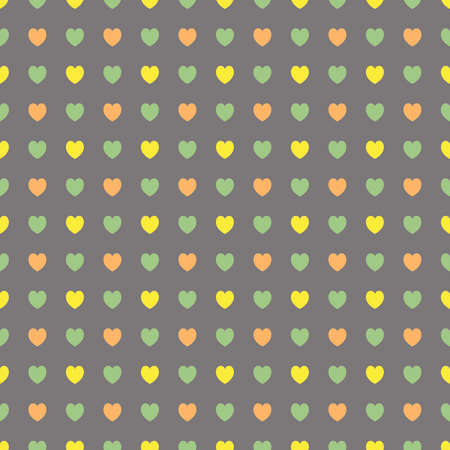 colorful hearts with grey background seamless repeat patternのイラスト素材