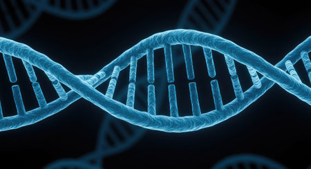 Digital illustration of a dna in colour background, 3D renderingの素材